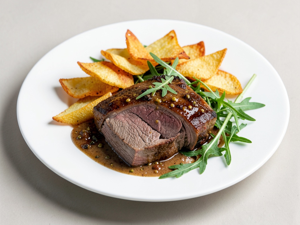 Roastbeef avec des croûtons de parmesan et de roquette