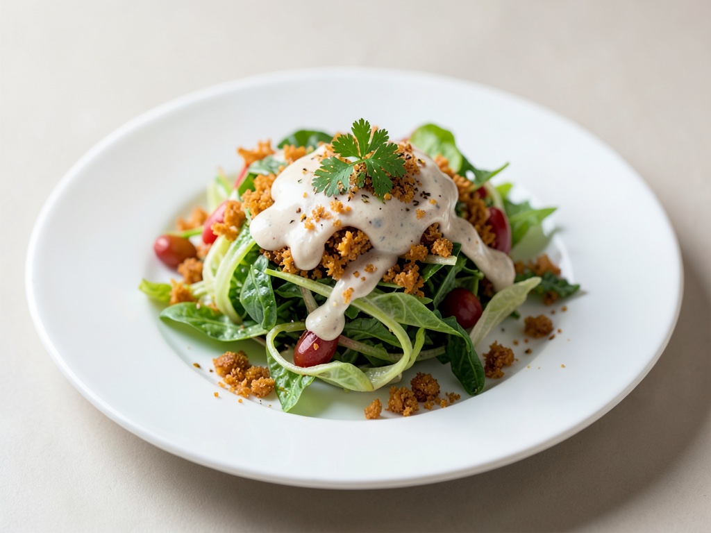 Insalata romana croccante con condimento al Roquefort