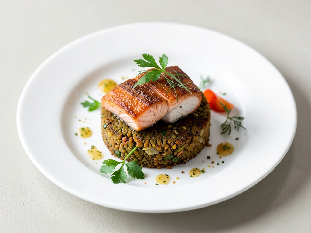 Rosti croccante con salmone e halibut