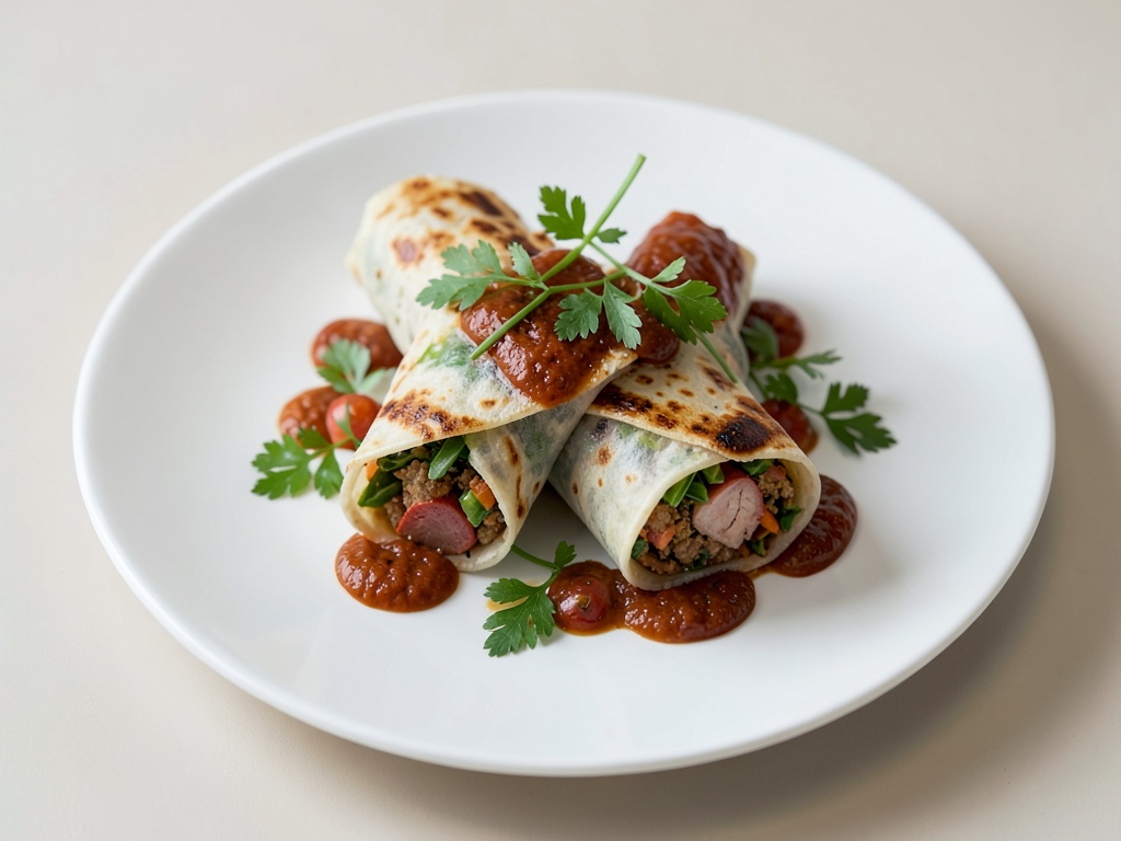 Wraps frescos de verduras crudas