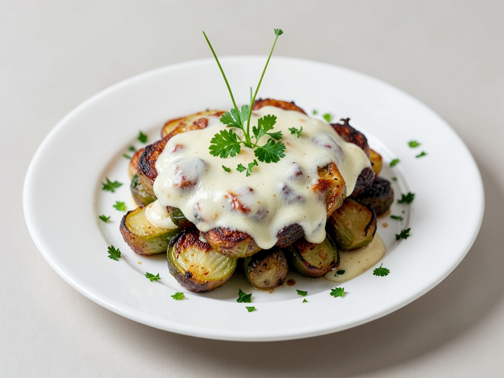 Gratin di cavolo riccio croccante con salsa al formaggio e panna