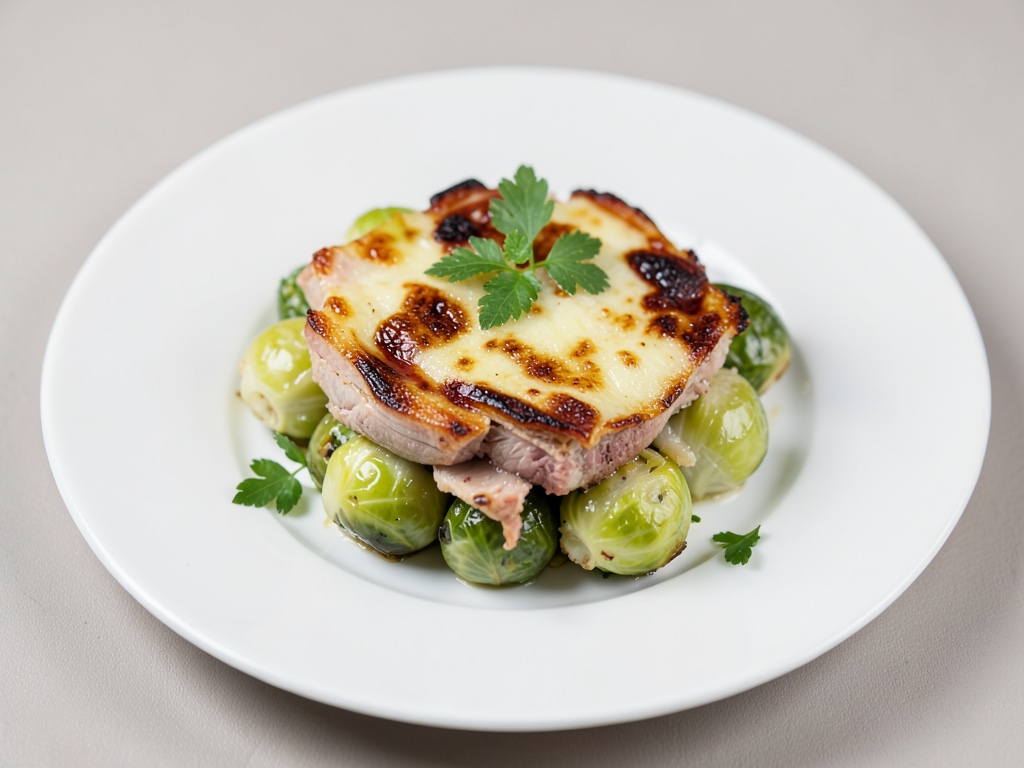 Gratin classico di cavolini di Bruxelles con Kasseler