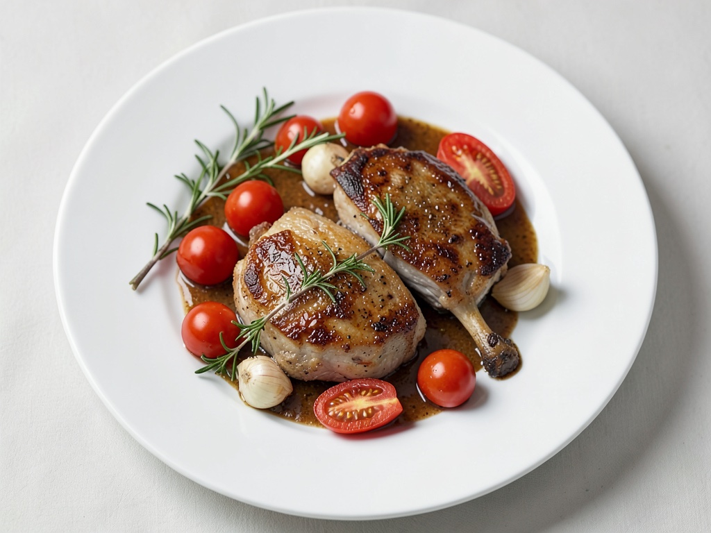 Aromatico arrosto di agnello con rosmarino e pomodori
