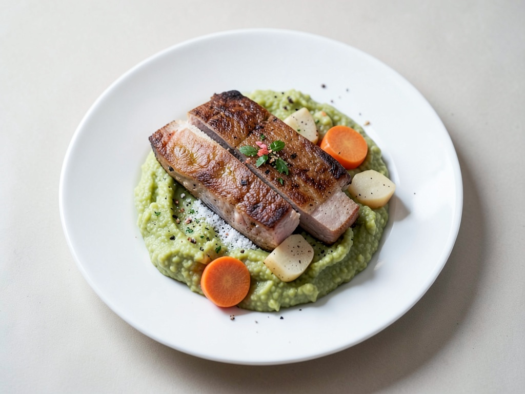 Merluzzo rosso con purè di verdure cremoso