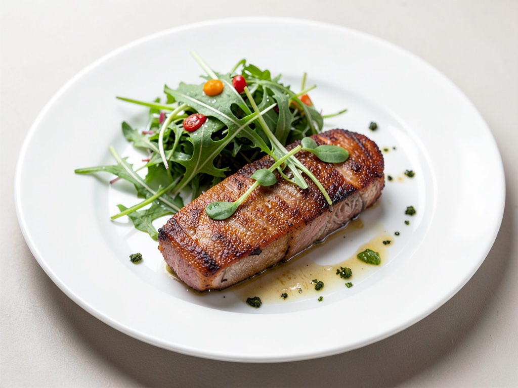 Orata croccante con insalata fresca di rucola