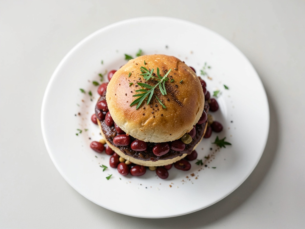 Mini hamburguesas coloridas con remolacha y judías