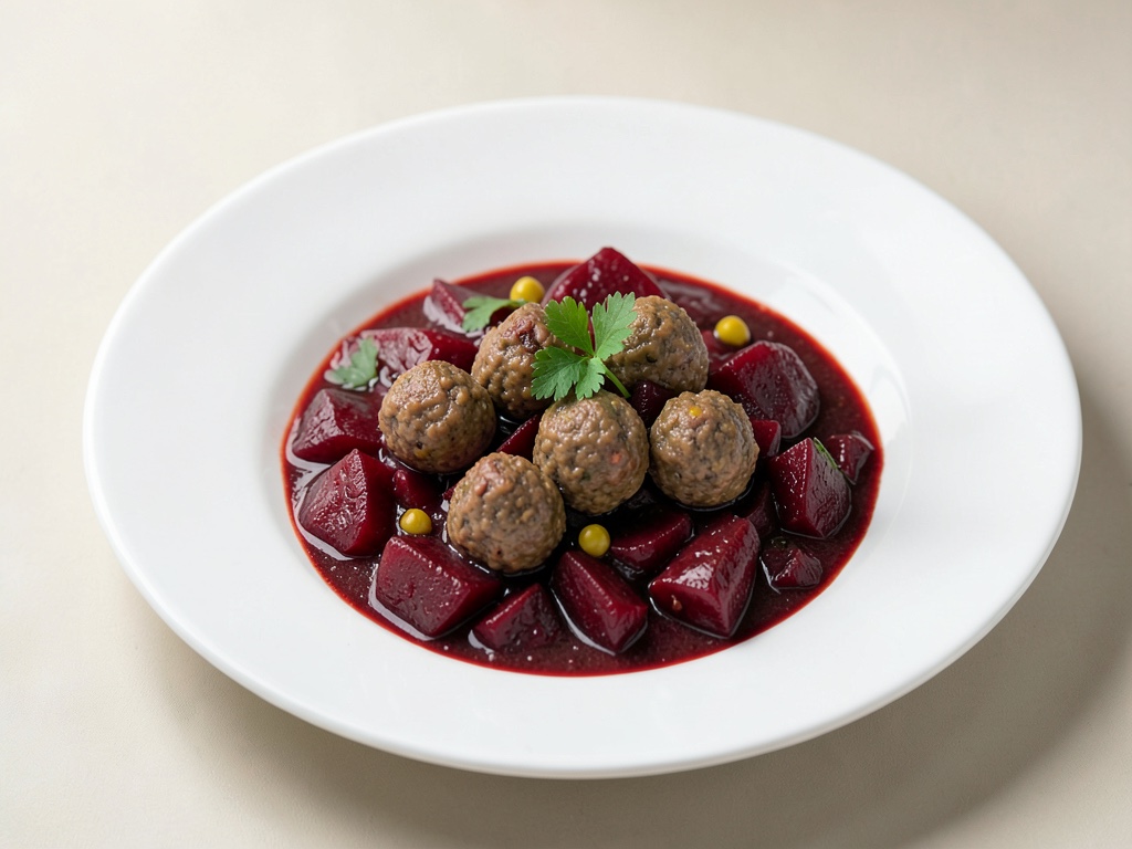 Guiso de remolacha con albóndigas