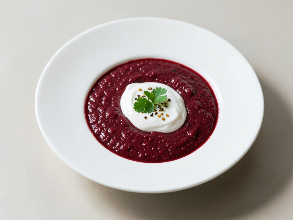 Ravvivante zuppa fredda di barbabietola con yogurt