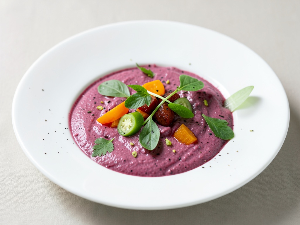 Zuppa fredda di barbabietola e kefir con verdure fresche