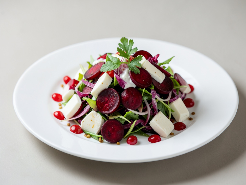 Insalata di barbabietola e cavolo cinese con mozzarella