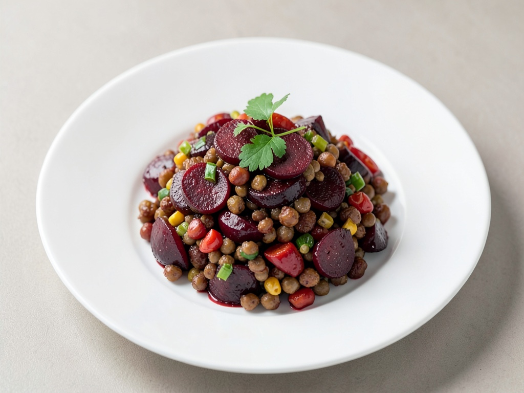 Salade de lentilles à la betterave rouge
