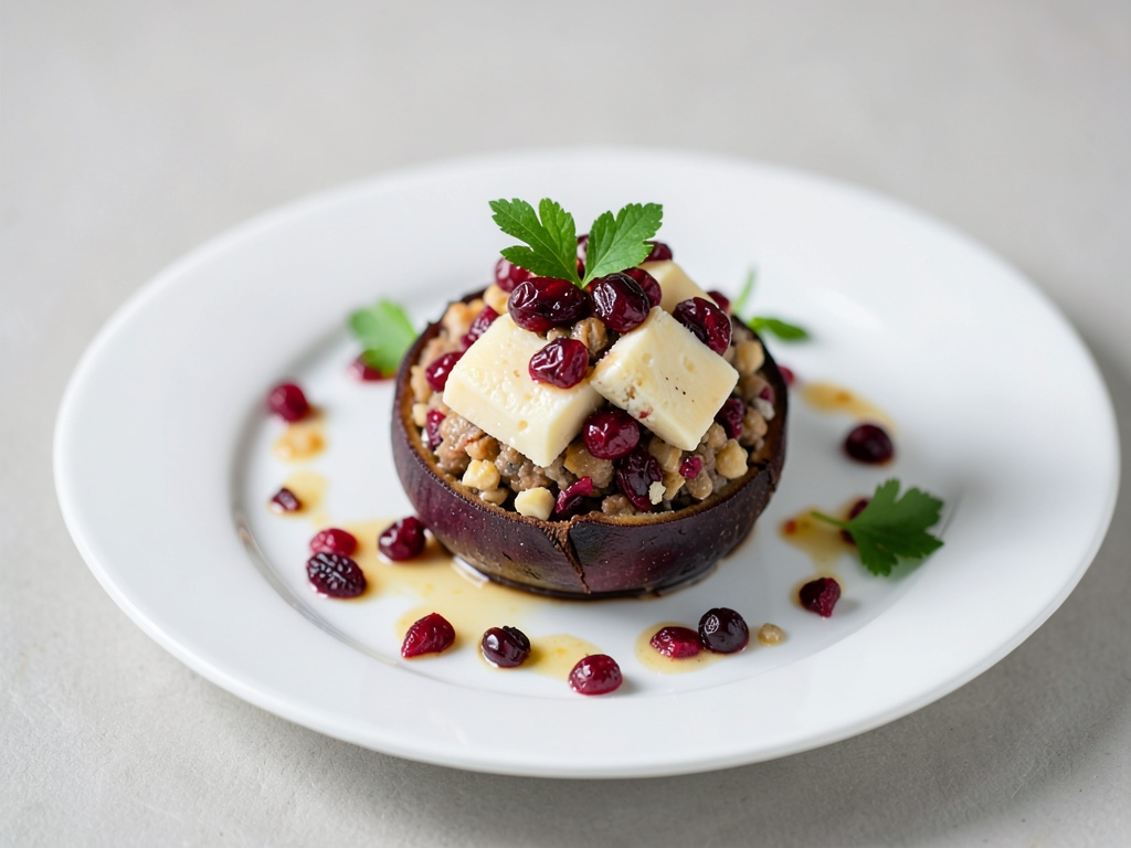 Barbabietole ripiene con mix di formaggio e mirtilli rossi