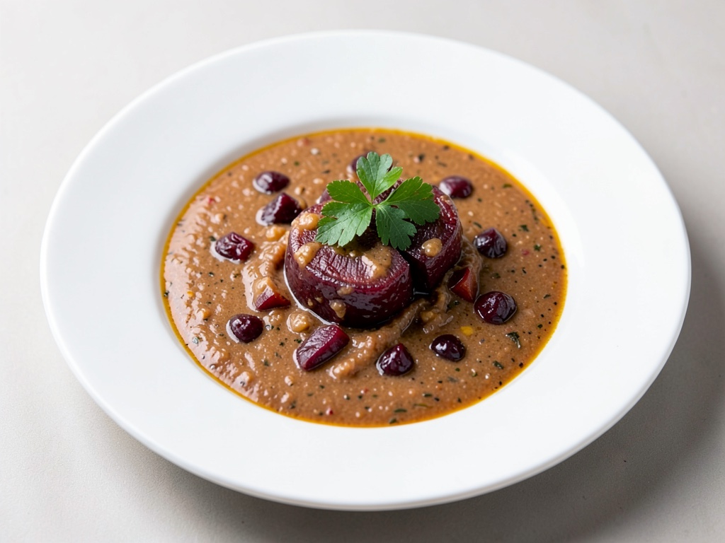 Sopa cremosa de apio y remolacha
