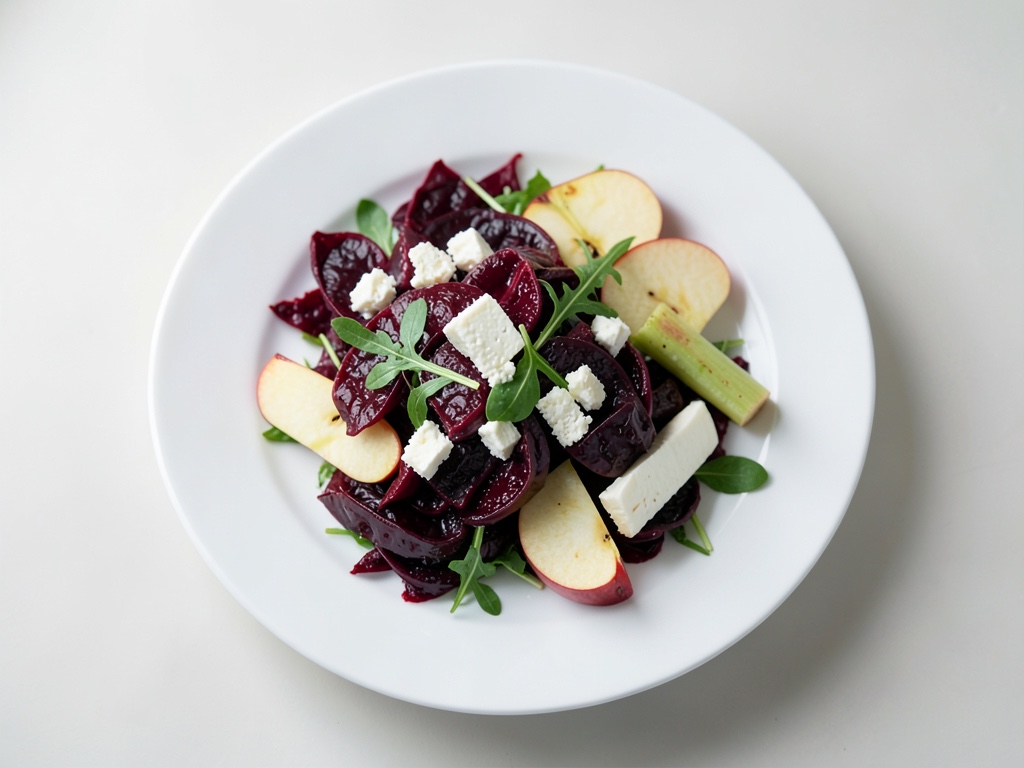 Insalata croccante di barbabietola con mela e feta