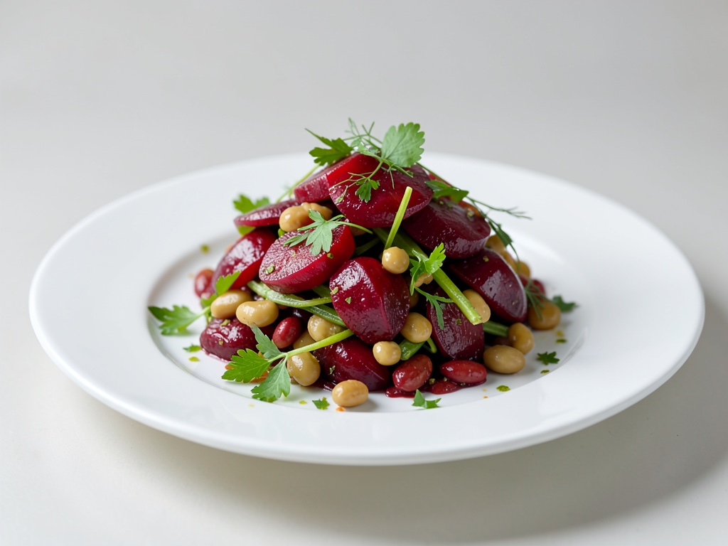 Insalata di tonno e barbabietola rossa con fagioli
