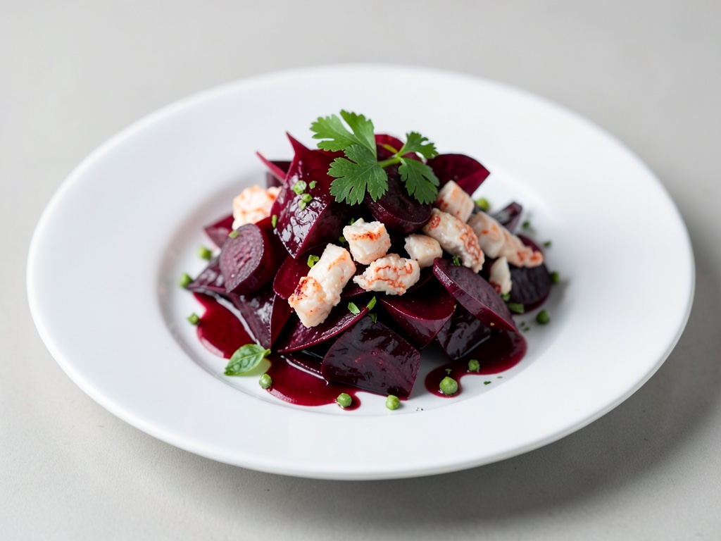 Insalata di barbabietola con granchio
