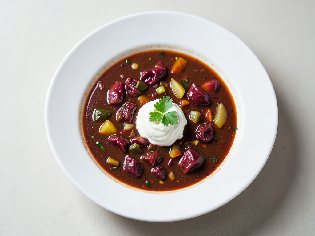 Sopa cremosa de remolacha con manzana