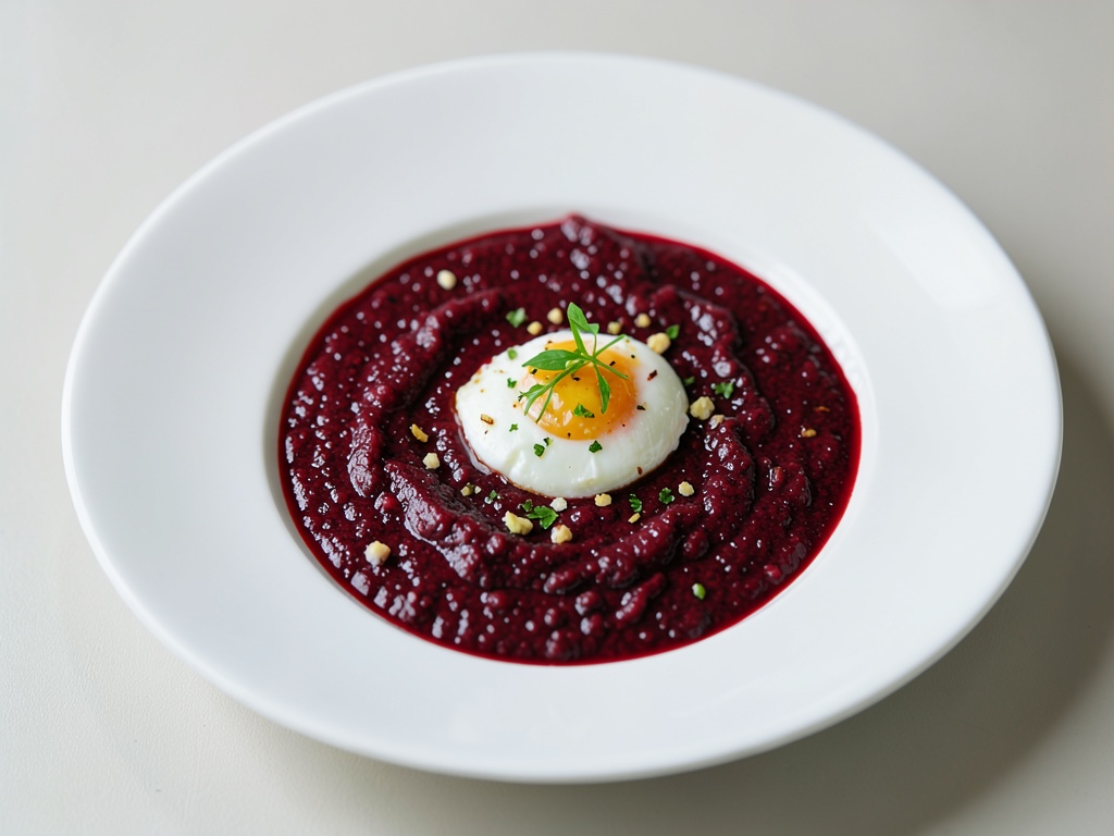 Sopa polaca de remolacha con huevo