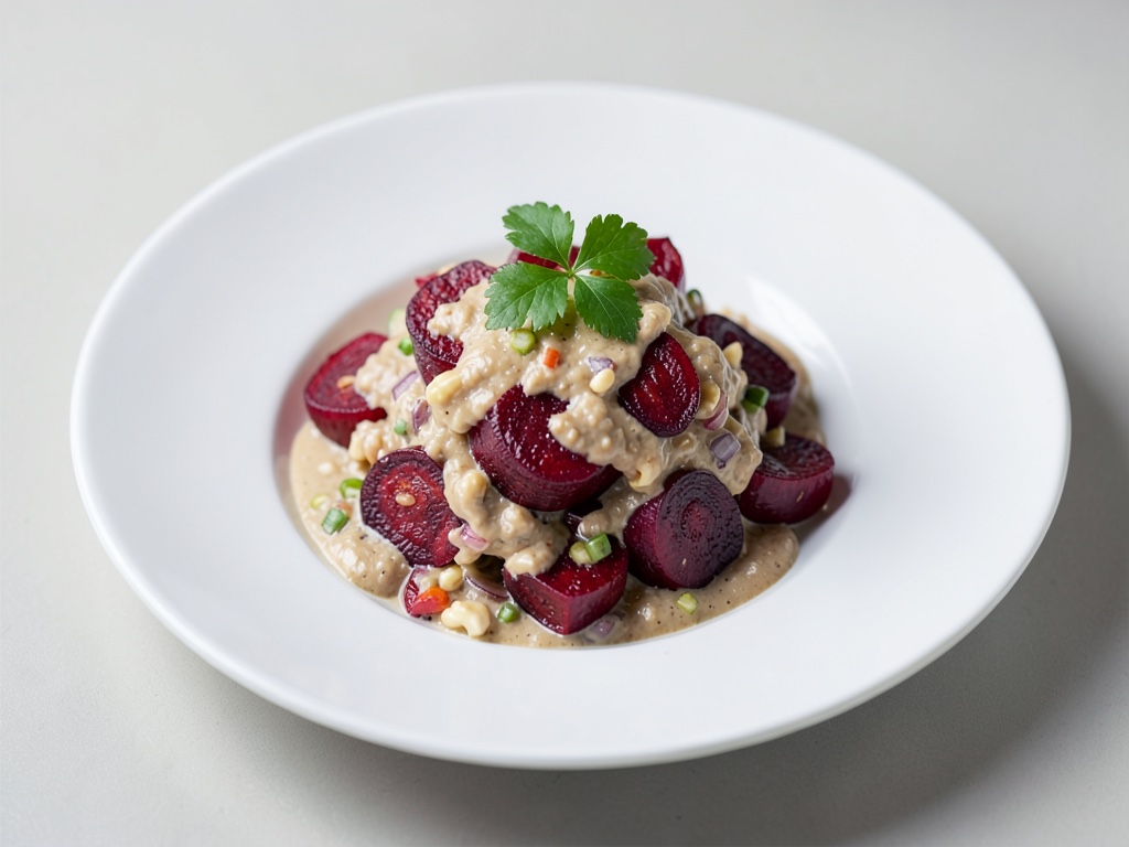 Insalata cremosa di barbabietola e cipolla
