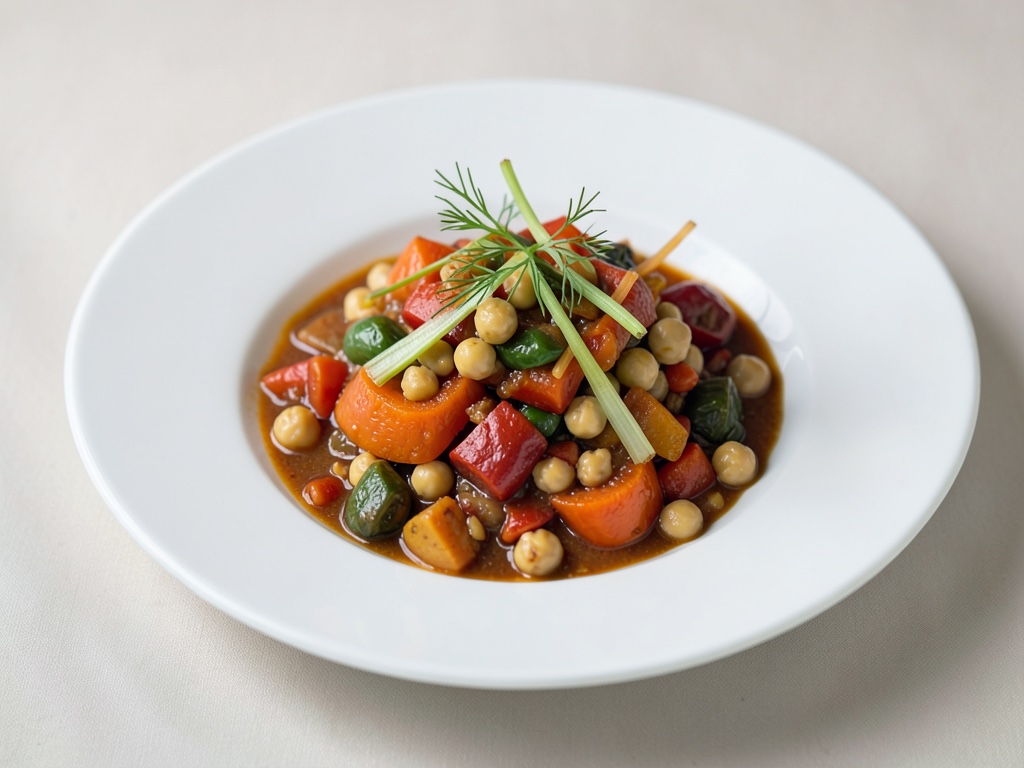 Sopa reconfortante de calabaza roja, hinojo y garbanzos