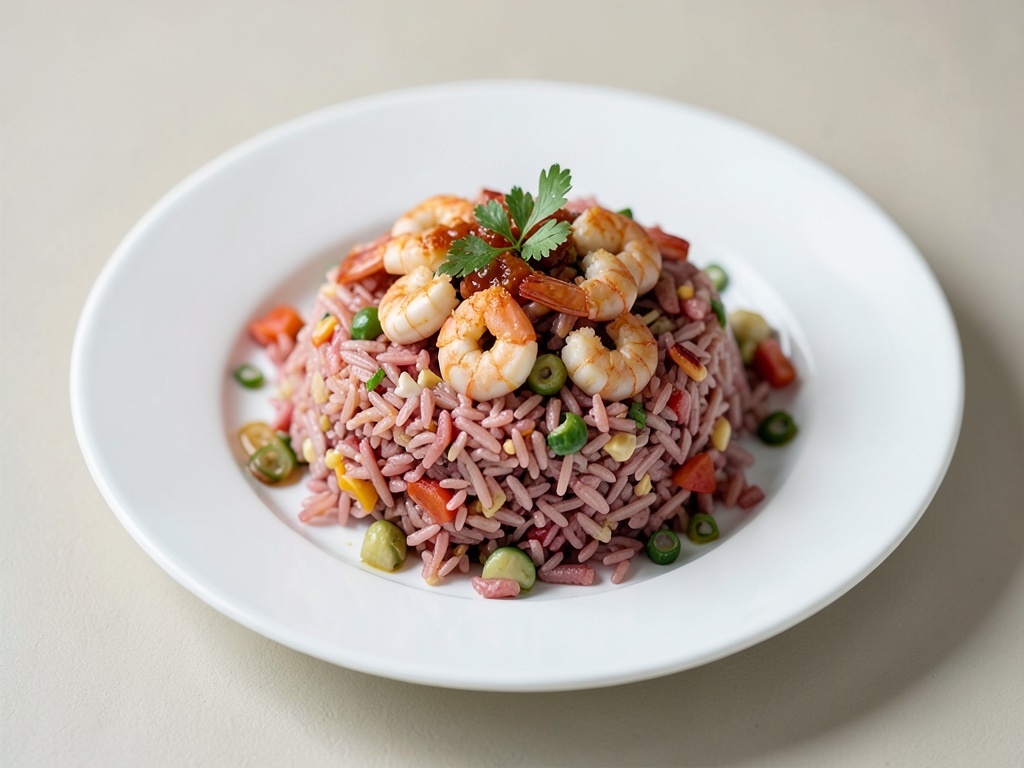 Insalata di riso rosso con gamberi