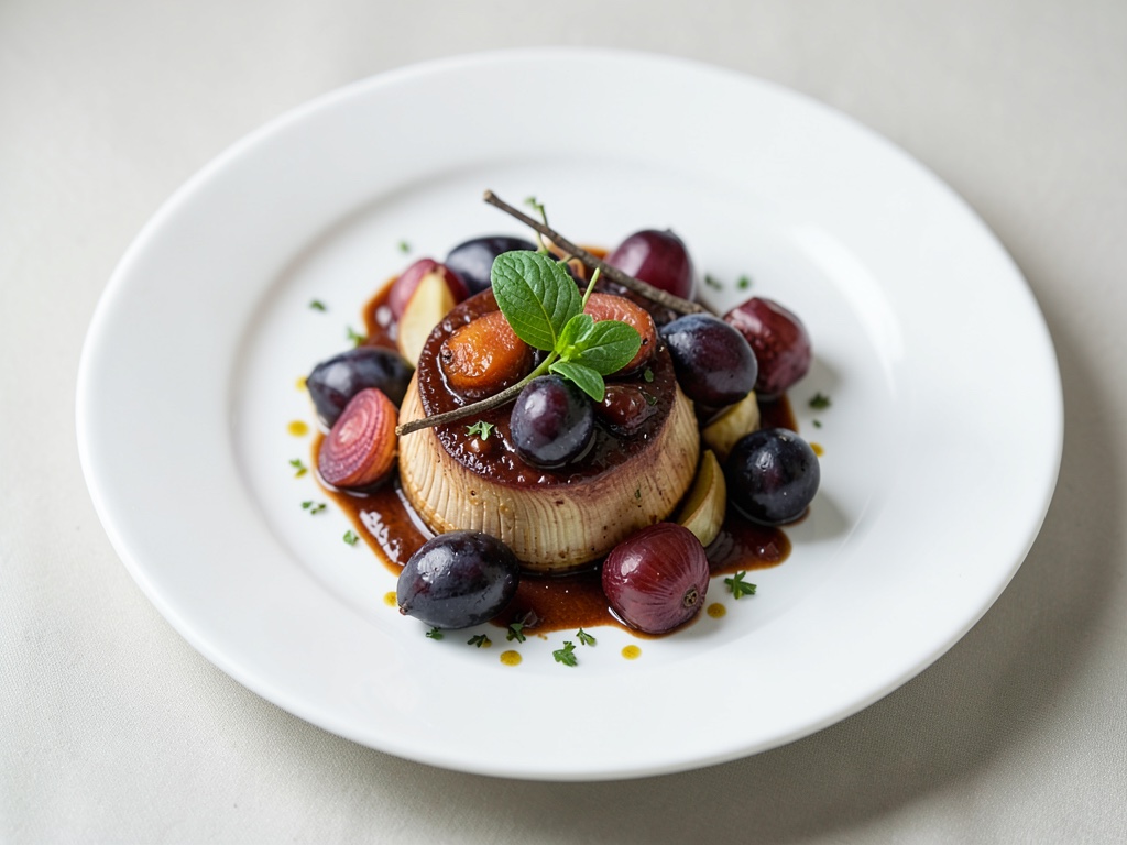 Cebollitas de Schalotte con vino tinto y ciruelas