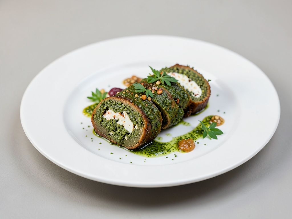 Roulades de fromage de brebis au pesto