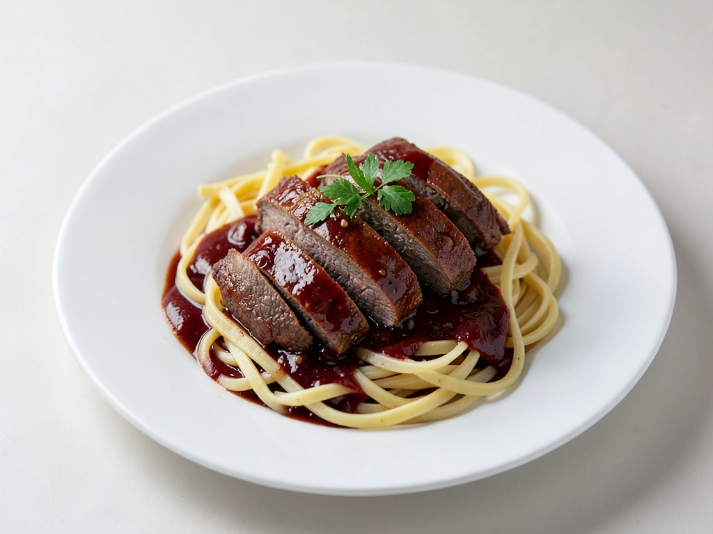 Saftige Rinderrouladen mit Bandnudeln und Rotweinsauce