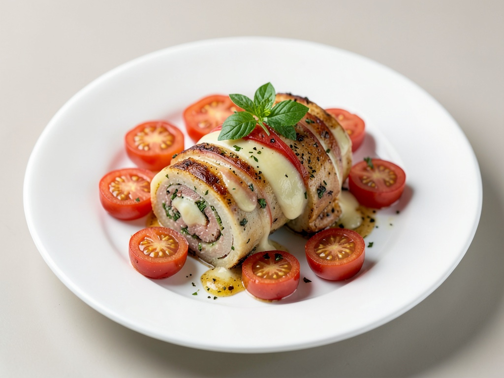 Rotoli di formaggio con pomodori