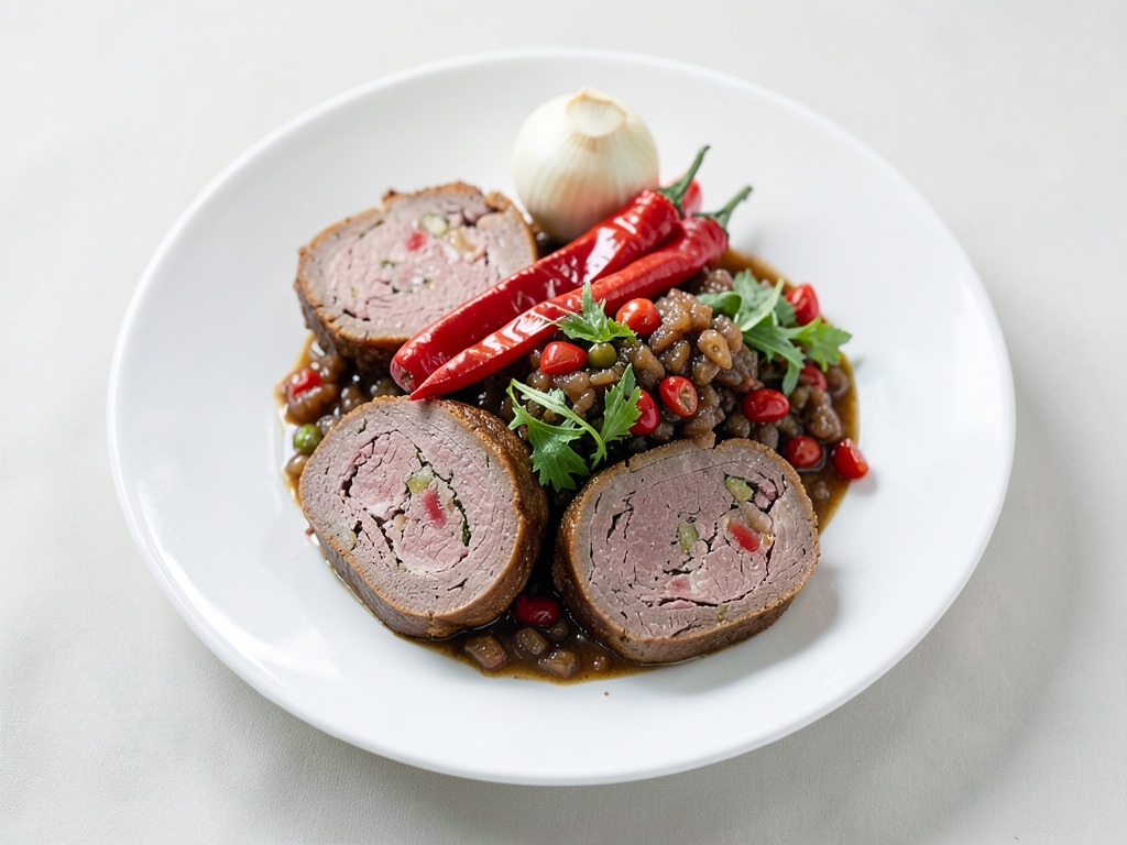 Roulade di carne con cavolo e peperoni