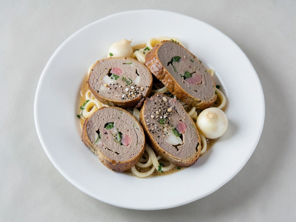 Saftige Rinderrouladen mit Butter-Nudeln
