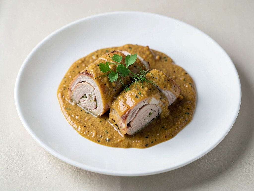 Roulades de dinde à la sauce curry crémeuse