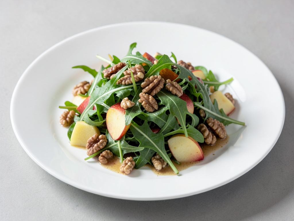 Insalata di rucola e mela fruttata con noci