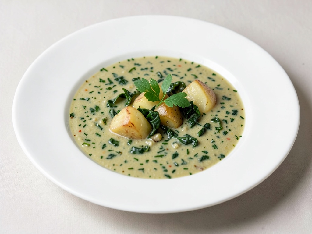 Zuppa cremosa di rucola con patate