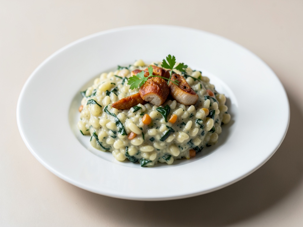 Risotto cremoso con rucola