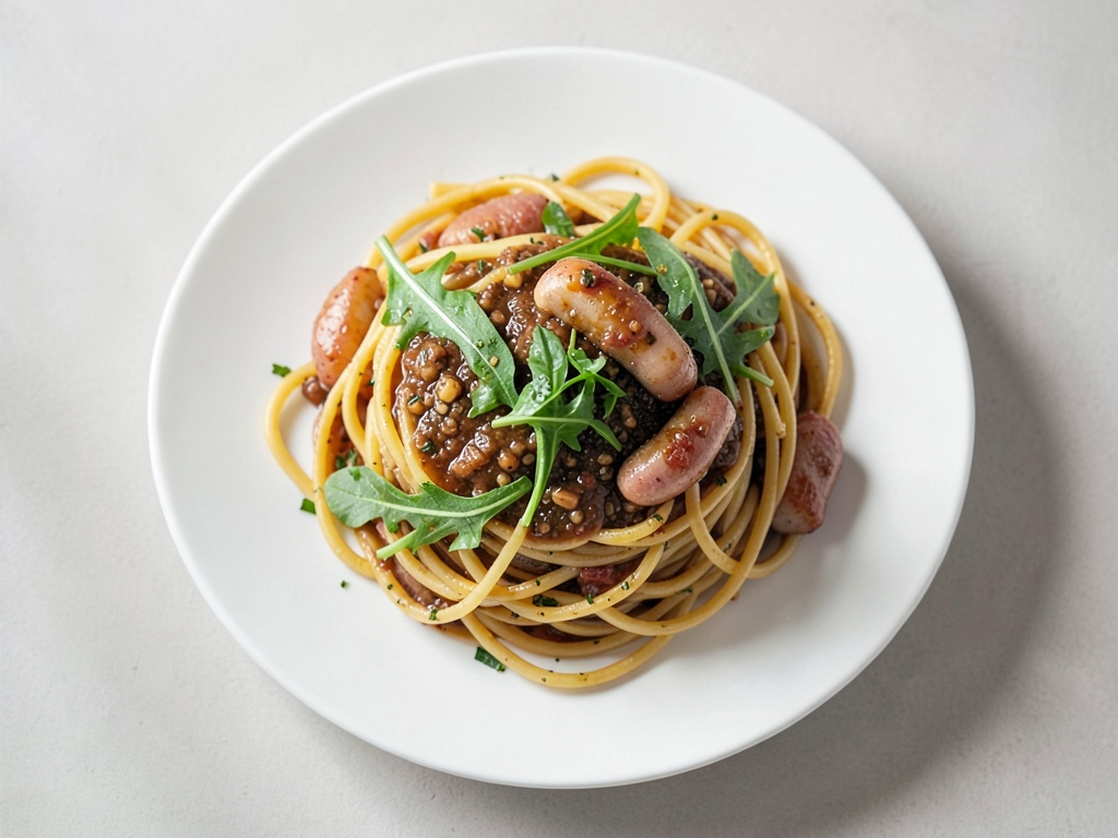 Spaghetti mit Rucola-Pesto
