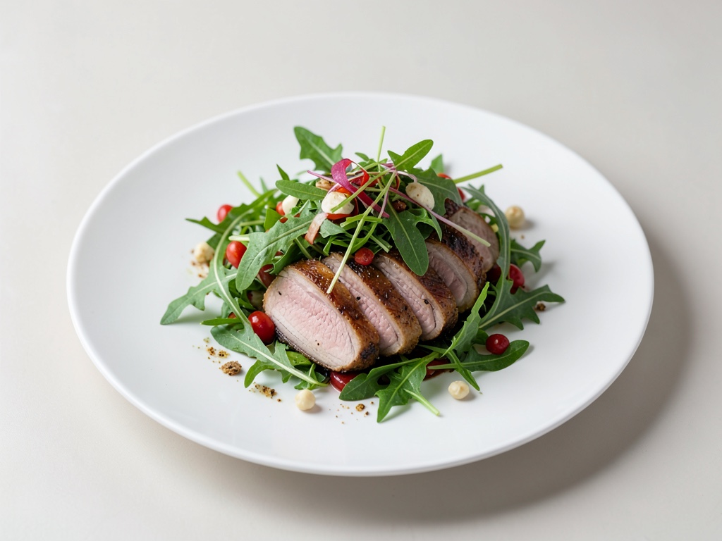 Salade de roquette au magret de canard