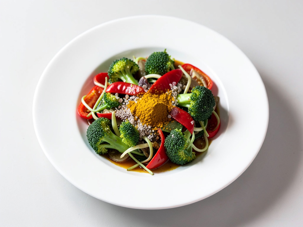 Insalata colorata con cavolfiore al curcuma e rucola