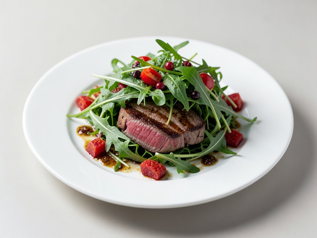 Insalata di rucola con filetto di manzo