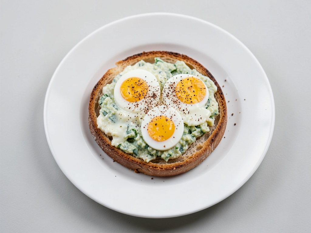 Rührei auf geröstetem Brot