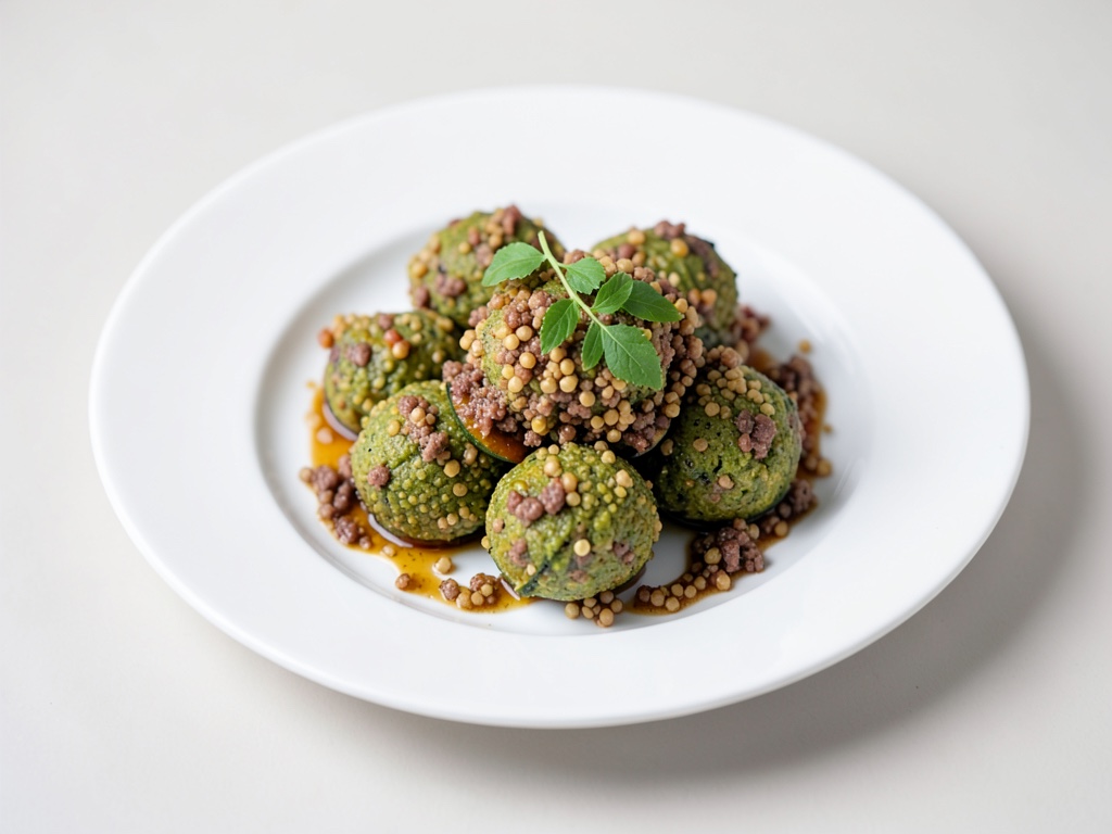 Gefüllte Zucchini-Kugeln mit Bulgur und Hackfleisch