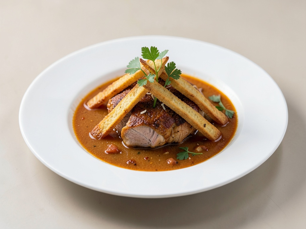 Brodo di pollo con zafferano e strisce di crêpe