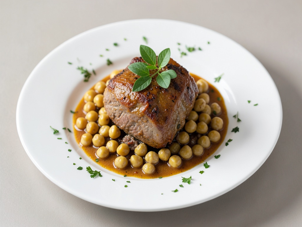 Zucchine con ceci e agnello