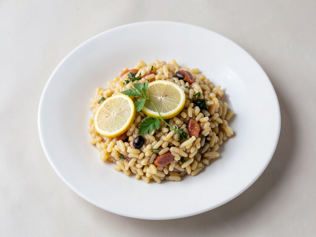 Risotto al zafferano cremoso con limone fresco