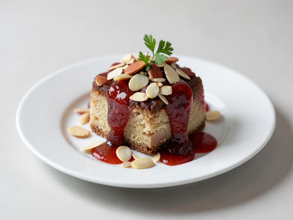 Saftiger Apfelkuchen mit Mandeln und Apfelgelee