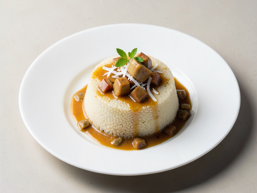 Pudding di sago con jackfruit e salsa di cocco