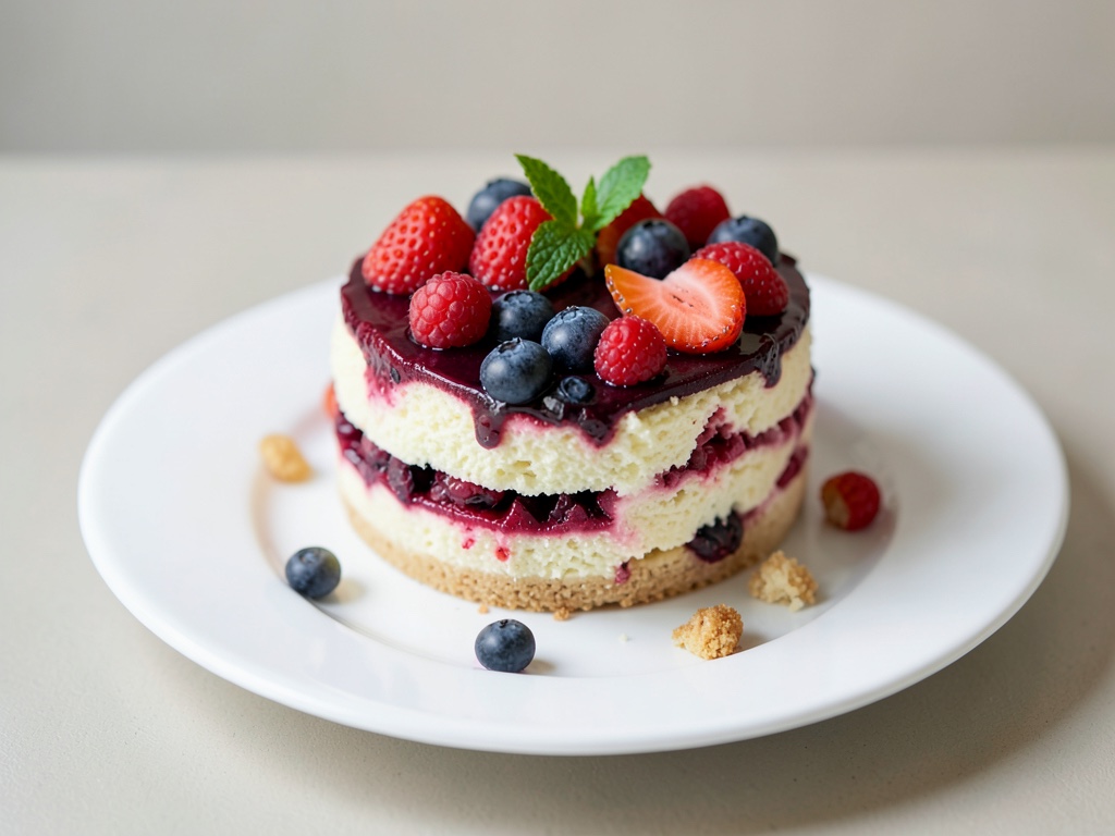 Torta fruttata alla crema con frutti di bosco