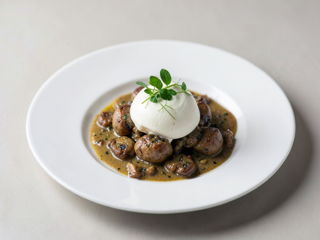 Aggiungi la panna alla salsa al gorgonzola e funghi