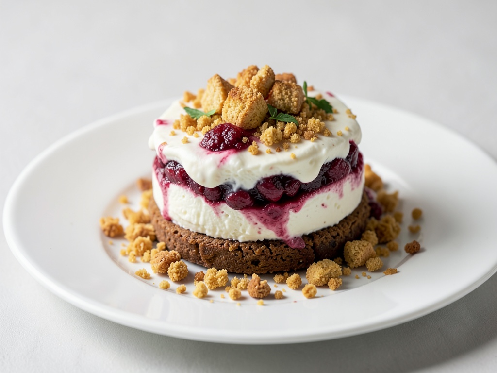Frucht-Sahne-Törtchen mit Amaretti-Knusper