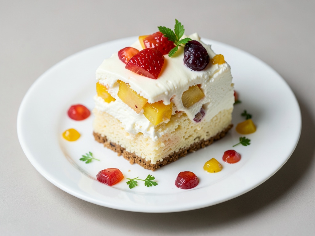 Tarta de piña y nata